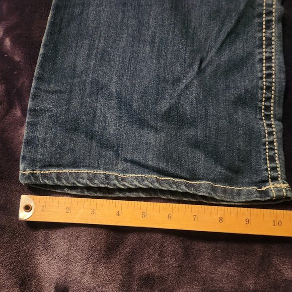 Stitch Star Bling Thick Stitch Boot Cut Denim Jeans Plus Size 26W - Picture 13 of 14